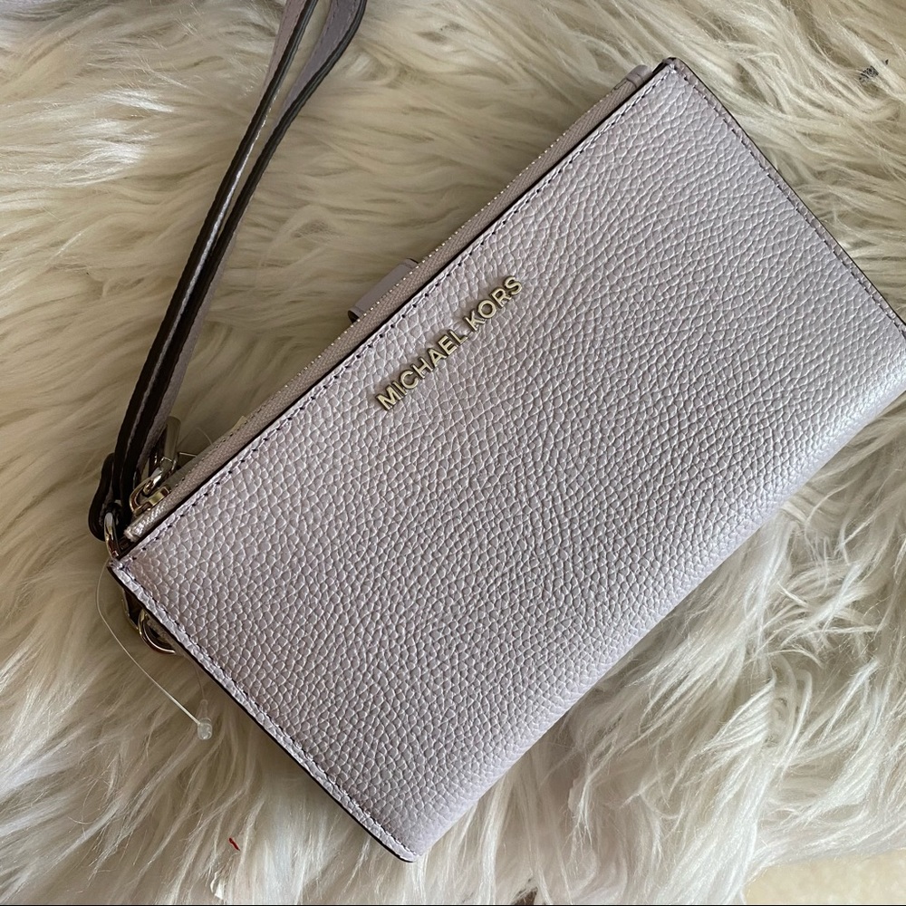New Michael Kors jet set large double zipper wristlet wallet - Picture 6 of 12